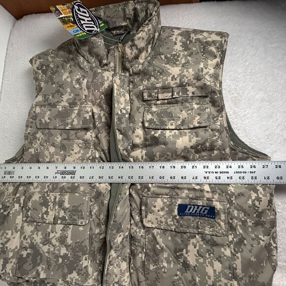 DHG Dutch Harbor Gear Men’s Insulated Camo Tactical Vest 3XL Green Packable New - Picture 6 of 8
